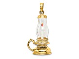 14k Yellow Gold Glass with Enamel 3D Candle Lantern Charm