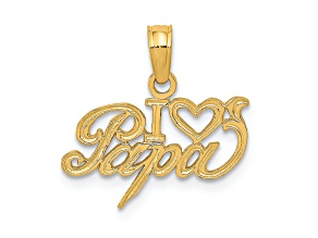 10K Yellow Gold I Love (Heart) Papa Charm