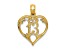 14k Yellow Gold Textured 13 in Heart Cut-out Pendant