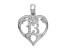 Rhodium Over 14k White Gold Textured 13 in Heart Cut-out Pendant