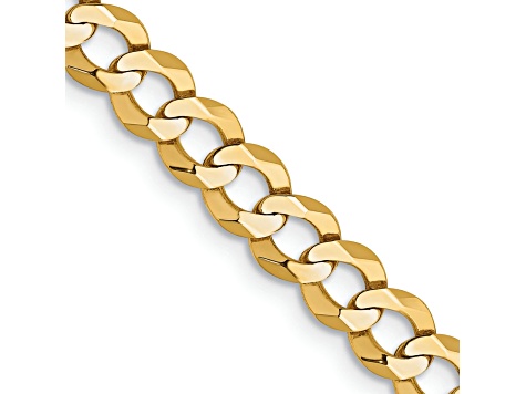 14k Yellow Gold 4.7mm Flat Cuban 24 Inch Chain