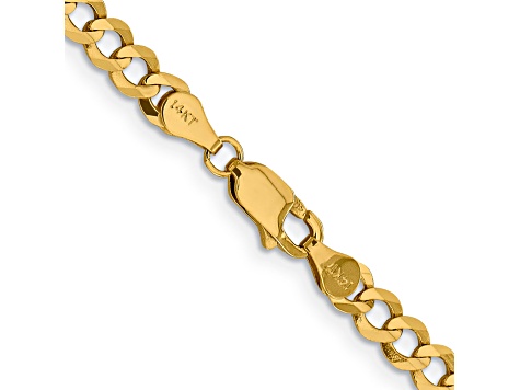 14k Yellow Gold 4.7mm Flat Cuban 24 Inch Chain