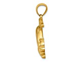 14K Yellow Gold Stretching Cat Pendant