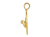 14k Yellow Gold Textured Puerto Rico with Frog Pendant