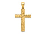 14K Yellow Gold Nugget Cross Pendant