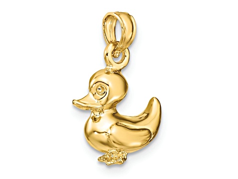 14k Yellow Gold 3D Duckling Pendant
