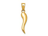 14k Yellow Gold Italian Horn Pendant