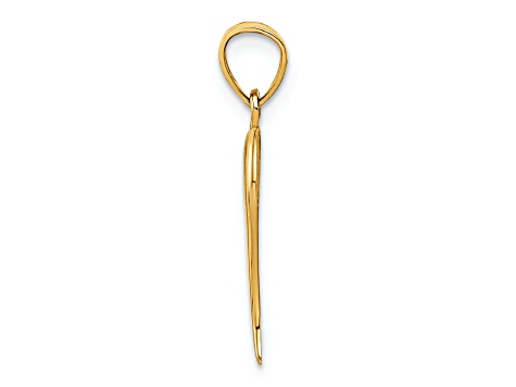 14k Yellow Gold Italian Horn Pendant