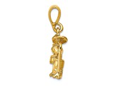 14k Yellow Gold Textured Drum Set Charm Pendant