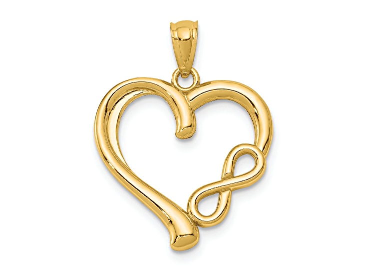 f*a様 Hart インフィニティ　G WC 188cm 14k Yellow Gold Polished Infinity Symbol Heart Pendant - 14CX0A | JTV