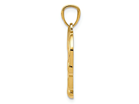 14k Yellow Gold Polished Infinity Symbol Heart Pendant - 14CX0A | JTV
