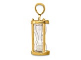 14k Yellow Gold Polished Plastic Hourglass with Beads Pendant