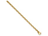 14k Yellow Gold 6.2mm Hand-polished Fancy Link Bracelet