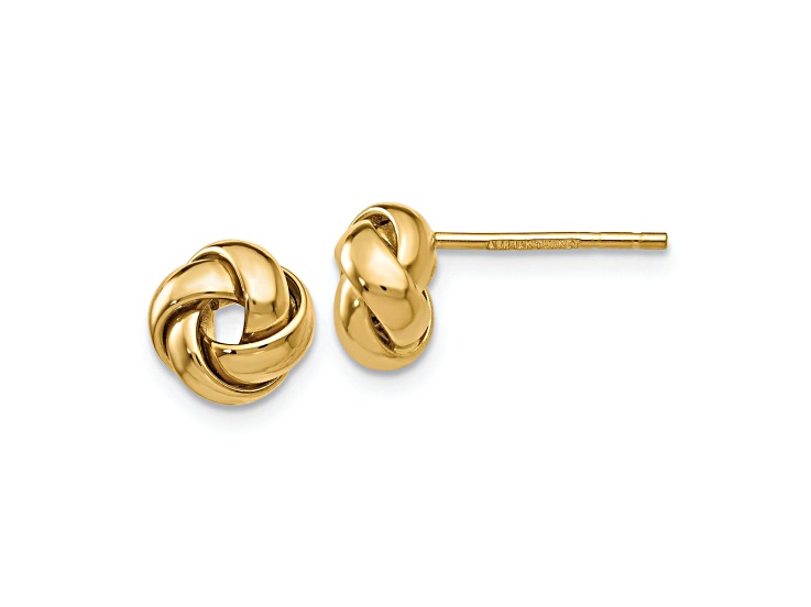 10k Yellow Gold 8mm Knot Stud Earrings - 14DN2A | JTV