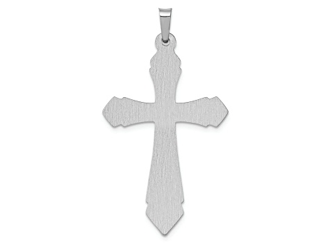 Rhodium Over 14k White Gold Polished and Satin Cross Pendant