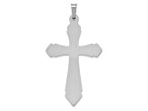 Rhodium Over 14k White Gold Polished and Satin Cross Pendant