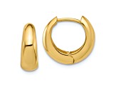 10k Yellow Gold 9/16" Polished Hinged Huggie Hoop Earrings