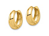 10k Yellow Gold 9/16" Polished Hinged Huggie Hoop Earrings