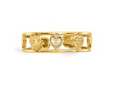 14K Yellow Gold Heart Toe Ring