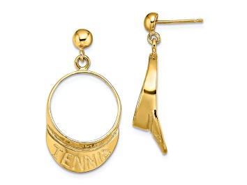 Picture of 14K Yellow Gold 3D Tennis Visor Dangle Earrings