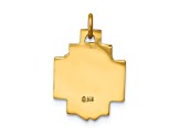 14K Yellow Gold Hollow Polished and Satin Small Jesus Cross Medal Pendant