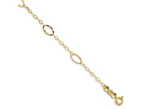 14K Yellow Gold Oval Design Diamond-cut Bracelet