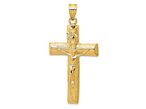 14K Yellow Gold Crucifix Charm