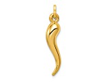 14 Karat Yellow Gold Hollow 3D Italian Horn Charm