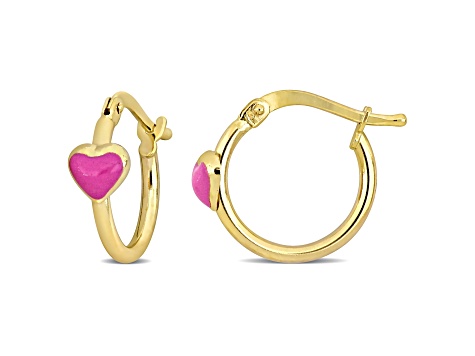 Childrens Heart on sale Hoop Earrings 14k gold