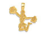 14k Yellow Gold Polished Cheerleader Pendant