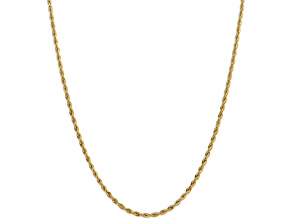 14k Yellow Gold 3mm Rope Link 20 Inch Chain