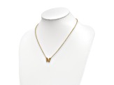 14K Yellow Gold Polished Diamond-cut with Pink Enamel Butterfly Necklace