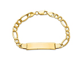 14k Yellow Gold Polished Figaro Link ID Bracelet