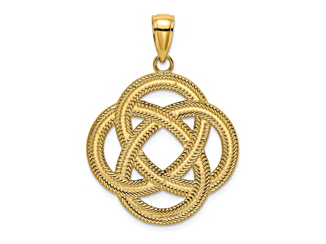 14K Yellow Gold Large Celtic Eternity Knot Circle Charm