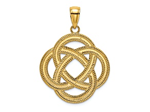 14K Yellow Gold Large Celtic Eternity Knot Circle Charm