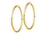 14k Yellow Gold 3 5/16" Polished Tube Hoop Earrings