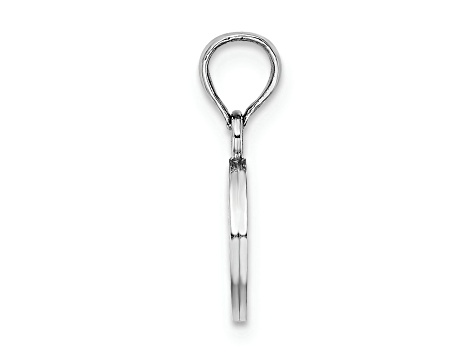 Rhodium Over 14k White Gold Polished Block Letter O Initial Rhodium Over 14k White Gold Polished Block Letter O Initial