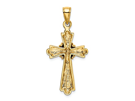 14K Yellow Gold Polished Cross X Center Charm Pendant