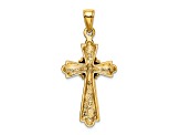 14K Yellow Gold Polished Cross X Center Charm Pendant