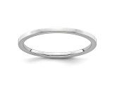 Rhodium Over 10K White Gold 1.2mm Flat Stackable Expressions Band