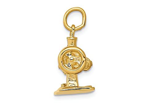 14k Yellow Gold Antique Sewing Machine Charm Pendant