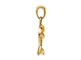 14k Yellow Gold Jumping Dolphin Pendant