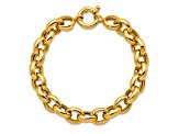 18K Yellow Gold 11mm Open Link Cable 8 inch Bracelet