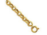 18K Yellow Gold 11mm Open Link Cable 8 inch Bracelet