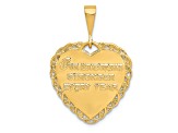 14k Yellow Gold Textured Reversible 25th Anniversary Heart Pendant