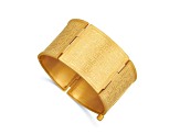 14K Yellow Gold Greek Key Wide 7.25-inch Hinged Bangle