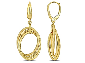 Picture of Open Triple Oval Hanging Earrings In 10K Yellow Gold