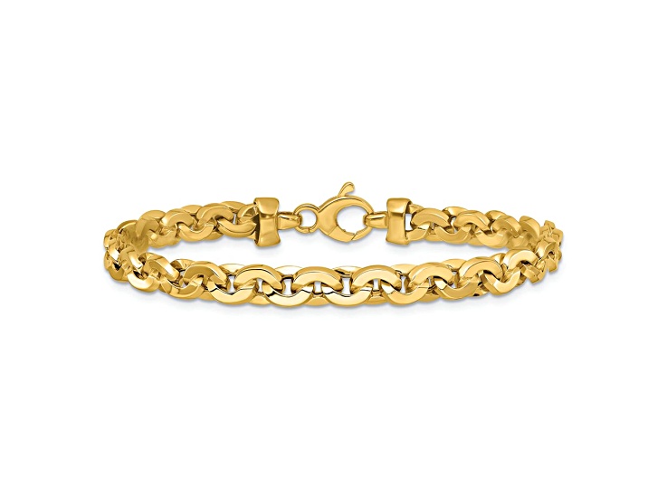 ☆関税込☆VINTAGE HOLLYWOOD★ Round Mix Chain Bracelet★ 18K Gold Plated Sterling Silver Chain Link Bracelet with
