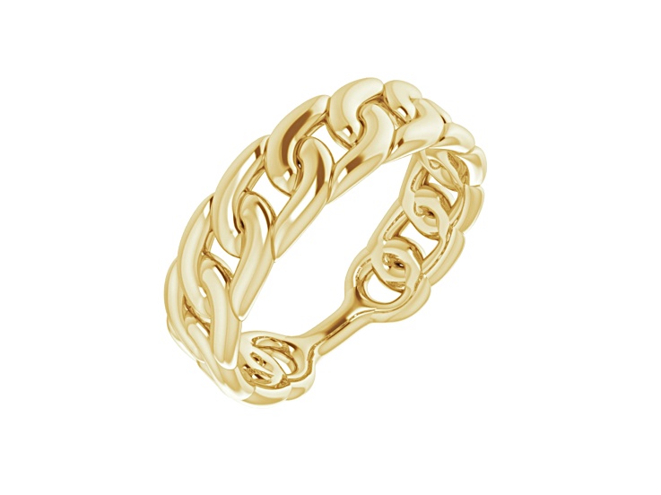 14K Yellow Gold Chain Link Ring