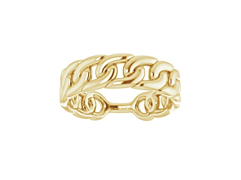 14K Yellow Gold Chain Link Ring